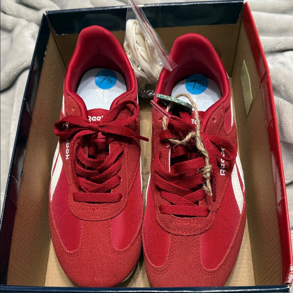 Reebok Classic Red and White Sneakers